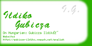 ildiko gubicza business card